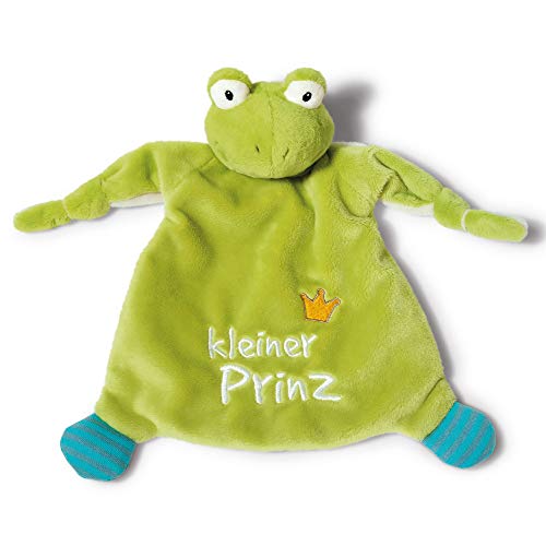 NICI Schmusetuch Frosch ‚Kleiner Prinz´ 25x25cm – Frosch Schnuffeltuch ab 0+ Monaten – Kuscheltuch für Babys & Kleinkinder – Baby Kuscheltier / Schnuffeltuch – Schmusetuch für Mädchen & Jungen – 40045