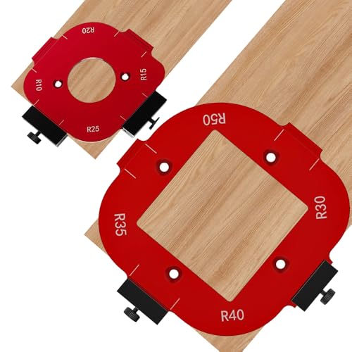 LYPPUL 2 Stück Eckradius-Frässchablonen R10-R50,Frässchablone Oberfräse,Radius Jig Router Templates,Corner Radius Routing Templates Frässchablonen für Holzbearbeitung R10/R15/R20/R25/R30/R35/R40/R50