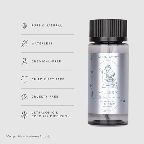 Aroma360 Pro Pod - Fragrance Oil Inspired by Astrology - Scent Includes Ginger, White Flower & Amber - Aquarius, 50mL/1.7 fl oz