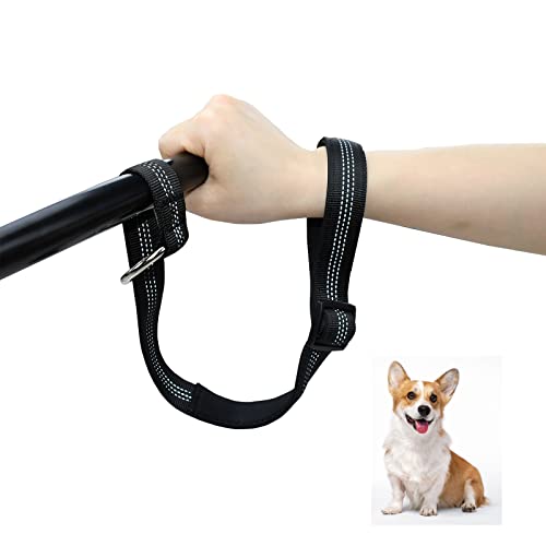 TEKCAM Hund Handgelenk Sicherheitsriemen Einstellbare Kurze Leine Hundeleine mit weich gepolstertem Griff für Walking Training Reflektierende Anti Dislodging Baby Kinderwagen Handgelenk Riemen