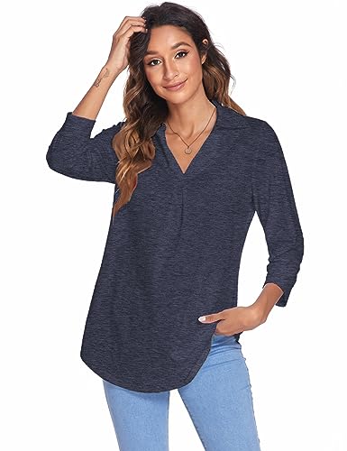Image of Newchoice Womens 3 /4 Sleeve Shirts Business Casual Tops