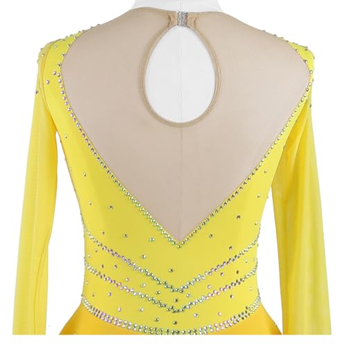 Vestido Feminino De Patinação Artística, Performance De Competição Para Adultos, Gola Redonda, Brilh