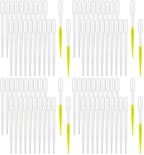 Image of moveland 200PCS 3ml Disposable Plastic Transfer Pipettes, Calibrated Dropper Suitable for Science Laboratory, DIY Art (Pack of 4)