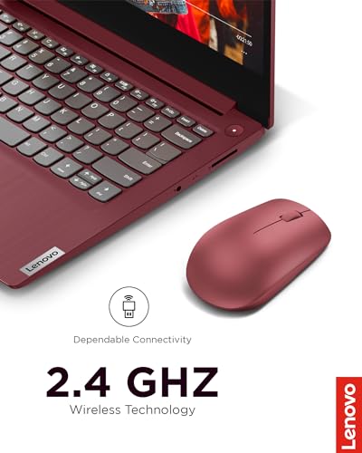 Lenovo Souris sans Fil 530, Design ambidextre, Connexion Nano USB, Compatible avec Ordinateurs Portables et PC Windows - Rouge Cerise