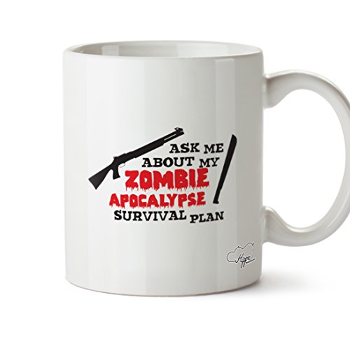 Hippowarehouse Ask me About My Zombie Apocalypse Survival Plan Printed Mug Cup Ceramic 10oz
