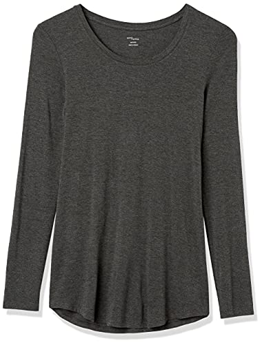 Amazon Essentials Women's Jersey Relaxed-Fit Long-Sleeve Scoopneck Swing Tunic (Previously Daily Ritual), Charcoal Heather, Medium #TOP5