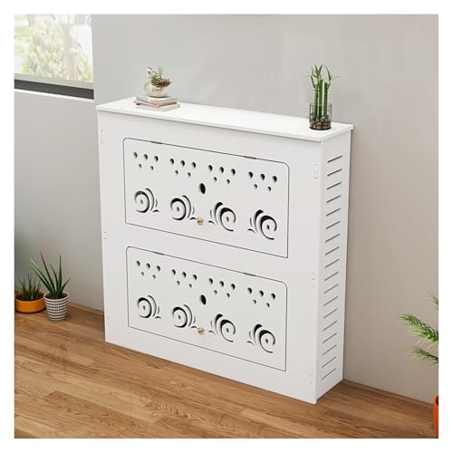 ZQKJLH Cache radiateur, Couvercle de radiateur, Cloison Verticale, MDF Laqué Blanc, Peut Placer des Décorations, Adaptées au Salon, à la Chambre, au Couloir(80 * 80 * 20cm/31 * 31 * 8in)