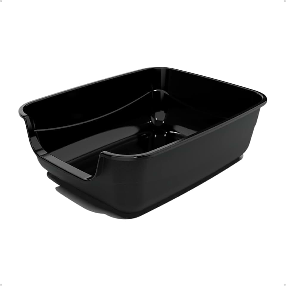 Caixa de areia para Gatos Preto Caixona Extra Grande 62x50 Bandeja Sanitário Higiênico Banheiro Desmontável Facil Limpeza Confortável