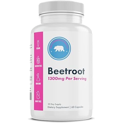 California Vitality Beetroot Capsules - 1300mg per Serving, 60 Capsules, 30 Servings - Vegan, Non-GMO - Made in The USA - Premium Beetroot Supplement for Adults Cover