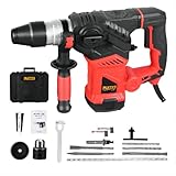 rotomartillo sds plus taladro dewalt d25134k + puntas mecha TRABAJO EFICAZ Y PRECISO- Gracias al tope de profundidad metálico y a la empuñadura adicional ajustable en 360º, podrá trabajar de forma flexible y precisa en lugares complicados con el martillo perforador SDS Plus. El gran mango de goma ofrece más comodidad