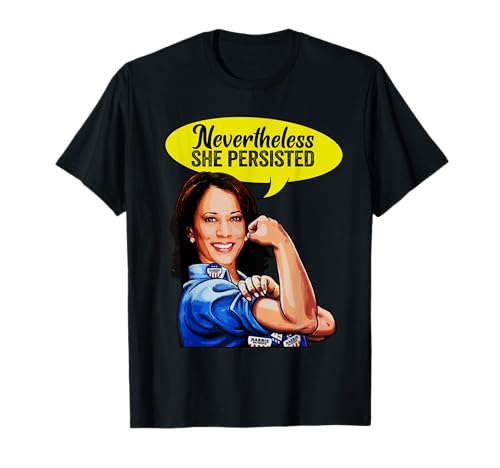 Nevertheless She Persisted Kamala Harris Graphic Feminist T-Shirt