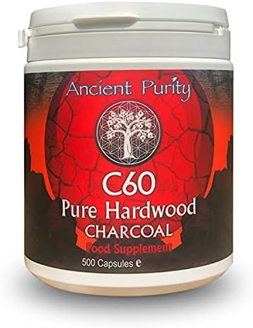 C60 Pure Hardwood Charcoal 500 Capsules