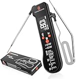 G.a HOMEFAVOR 3-in-1 Digital Meat Thermometer for Kitchen Cooking - Wired Probe, Instant Read Temperature with Infrared Thermometry for Pizza Making, BBQ, Air Fryer, Deep Fry, Roasting