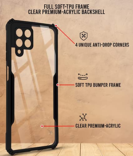 Image of Jkobi Back Cover Case for Samsung Galaxy M33 5G (Crystal Glass Back | Camera Protection | Shockproof | Professional Black)