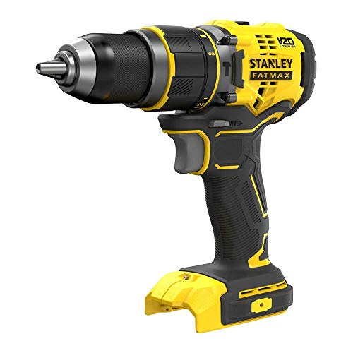 Stanley FatMax 18V Akku-2-Gang Schlagbohrschrauber SFMCD721B (2.0Ah, max. Drehmoment 80 Nm, bürstenloser Motor mit Vollmetallgetriebe, LED-Licht, inkl. Gürtelclip, Lieferung ohne Akku + Ladegerät)