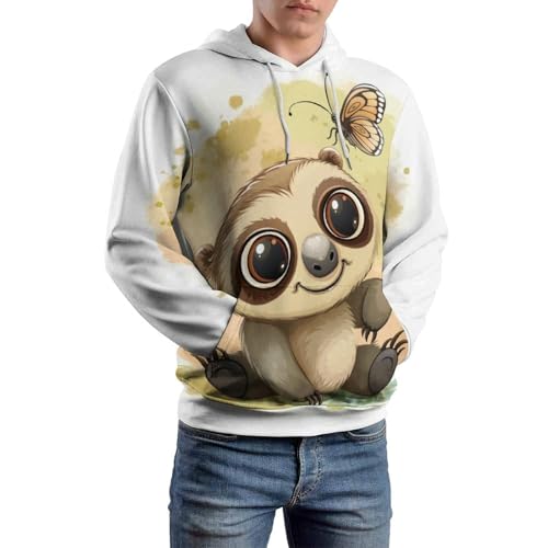 Sweat à capuche koala imprimé poétique pullover manches longues S