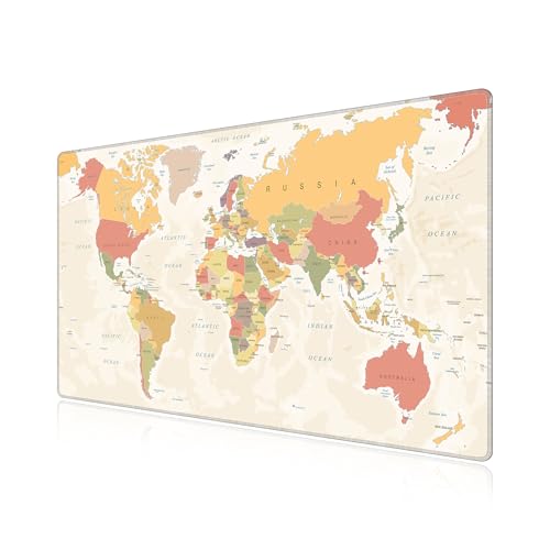 Tapis de souris lavable grand format avec bordures cousues pour clavier et jeu