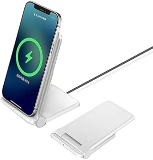POWSAV Foldable Wireless Charger, 15W Fast Wireless Charging Stand Qi-Certified for iPhone 11 12 13 14 Pro Max X 8 Plus Samsung Galaxy S22 S21 S20 S10 Airpods Xiaomi Huawei etc