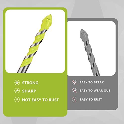 Masonry Drill Bit Set & Concrete Drill Bit 11Piece,Chrome Plated With Industrial Strength Carbide Tip,For Tile,Glass.brick,Wall,Acrylic,Plastic,Wood,Aluminum Alloy,Thin Iron Plate,Concrete By Csoom #TOP2