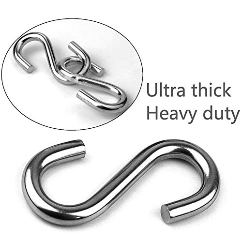 5 Pcs S Hooks 304 Stainless Steel Heavy Duty S Hooks, 3.2 inches Long and 5/16 inches Thick,S Shaped Hanging Hook is Used to Hang Any Objects in hammocks, Swings, workshops or garages by ABSOK - Image 3