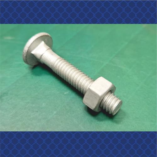 Image of Galvanized Carriage Bolts & Nuts Set for Chain Link Fence, 25 Pieces (5 /16 inch x1-1 /2)