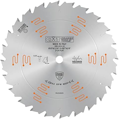 CMT ORANGE TOOLS 285.624.10 Orange Chrome Ripping Blade 10" x T24 Flat,Silver Cover