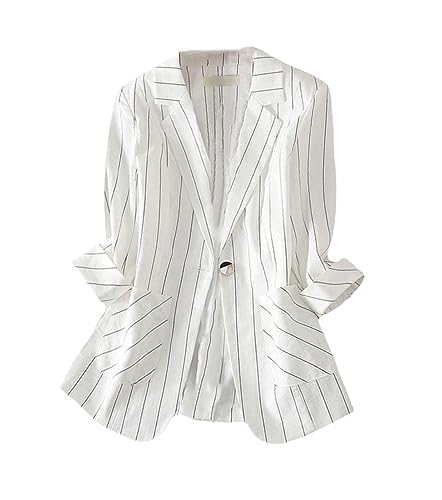 Women's Striped Slim Fit Blazer Women's Large Size Casual Loose Blazer
