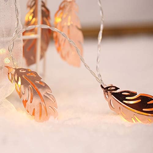 Uonlytech Leaf String Lights, Rose Gold Leaves LED String Lamp, Fairy String Lights for Party Christmas(10 LED, 1.5 M)