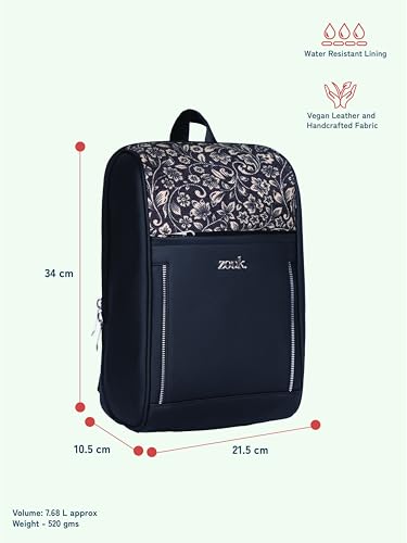 Image of ZOUK Olina Daypack for Women - Convertible Backpack with Laptop & iPad Compartments | Stylish Handcrafted Office & Travel Bag with Water-Resistant Lining & Dual Straps |