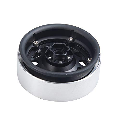 RCLIONS 4 peças de liga de alumínio de 5,6 cm Beadlock Rodas para 1/10 RC Rock Crawler Car Axial Wra