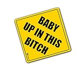 Zone Tech Baby Up On This Bitch Vehicle Bumper Magnet - Premium Quality Convenient Reflective Baby Up On This Bitch Vehicle Safety Funny Sign Bumper Magnet
