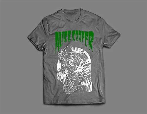 Camiseta/Camisa Masculina Alice Cooper Metal Tamanho:XG;Cor:Cinza