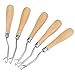 Pangda 6.2 Inch Wooden Bent Latch Hook Crochet Needle Hook Tool, Set of 5