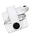 Durable Leather Headphone Wrap with Snap Handmade by Hide & Drink :: White