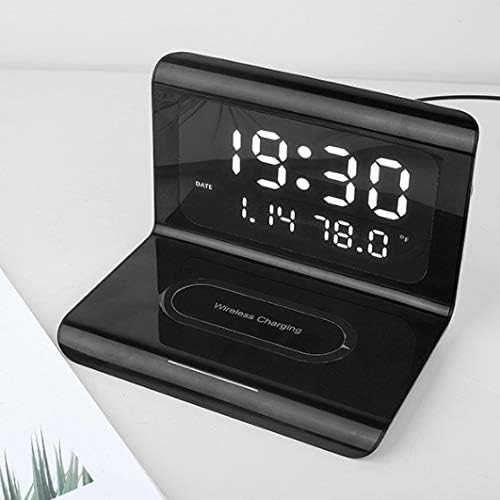 Wireless Charger Alarm Clock Wireless Charging Clock Temperature Mirror Home Decoration Wireless Charging Board image 4