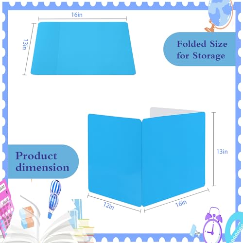 EARTHSON 24 Pcs Privacy Folders for Students, Privacy Dividers for Classroom, Study Carrel Desks Privacy Boards, Privacy Shields Folder for School Teachers Home, Blue by EARTHSON - Image 2