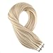 Moresoo 14 Inch Human Hair Extensions Tape in Hair Color #18 Ash Blonde Highlighted with #613 Blonde Tape in Remy Human Hair Extensions 20PCS 50G Glue on Hair