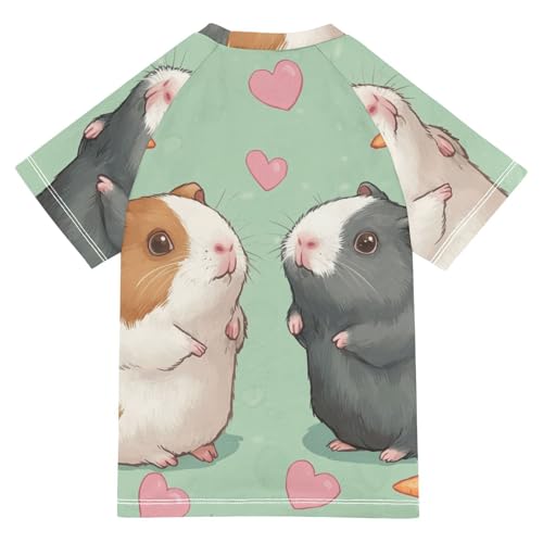 Boys Short Sleeve T-Shirts Carrot Rat Guinea Pig Rashguard Kids Swim Shirts Sun UPF 50+2