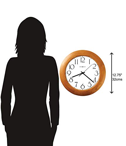 Howard Miller Franklin Wall Clock 547-682 – 12.75-Inch Champagne Oak Finish, Modern Convex Glass Crystal, Round Home Decor, White Dial, Quartz Movement Timepiece #TOP1