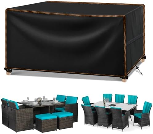 MUPAS Abdeckung Gartenmöbel Winterfest,420D Oxford 190x140x90cm | Wasserdichte abdeckplane für loungemöbel, terrassenmöbel, sitzgruppe,stühle und möbelsets,atmungsaktiv,winddicht