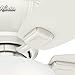 Hunter 52 inch Indoor Ceiling Fan with LED Light - White Ceiling Fan with Pull Chain, For Bedroom, Living Room, or Kitchen, Low Profile Mount, No Remote, 5 Blades - Kenbridge 53378, Fresh White