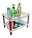 Honla 2-Tiered Plastic Bathroom Shelves Organizer with Perforated Storage Baskets-Small Shelving Units/Drying Rack for Bath Organization,Free Standing,Pink and White
