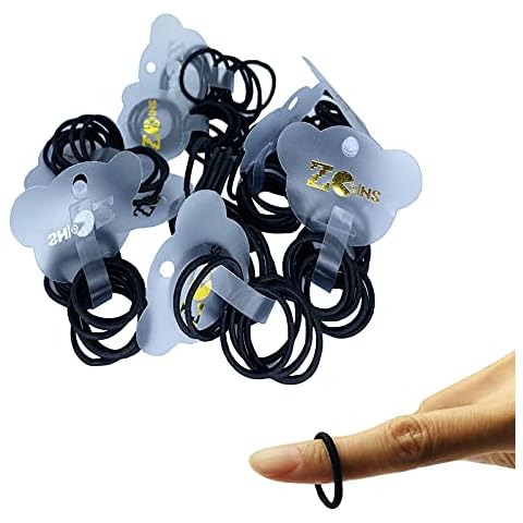 ZCOINS 100 Pieces Tiny Hair Bands for Thin Hair Ponytail Holders for Newborn Toddler Hair Bands, Black (2.5 cm) Cover