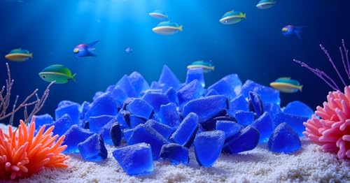 Image of Galapagos (05131 Aquarium Sea Glass, Deep Sea Blue, 4lb Bag