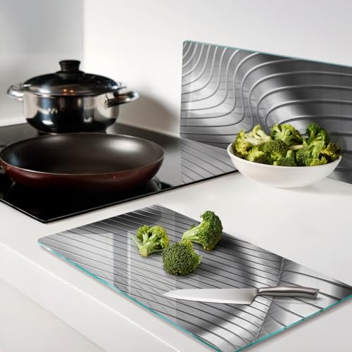Planche en verre avec impression de décoration et bords polis