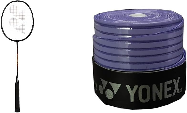 GR 303i Black Aluminium Badminton Racquet with Full Cover(Made in India) & Yonex ET 903 E Super Rubber Badminton Grip (Purple)