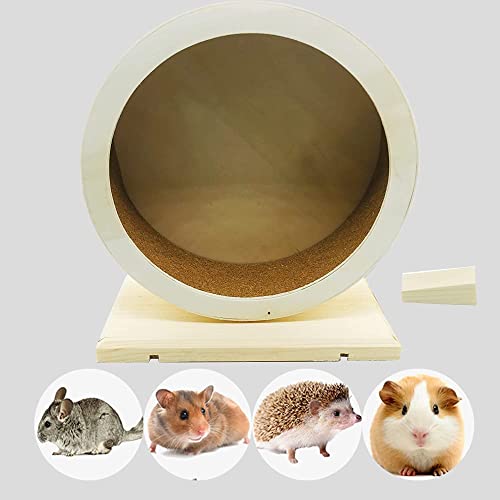 Allazone Hamster Wooden Running Wheel, Wooden Small Pets Exercise Wheel, Running Spinner Wheel Play Toy for Rat Gerbil Mice Chinchillas Hedgehogs Guinea Pigs, S by Allazone - Used condition - US$13.70