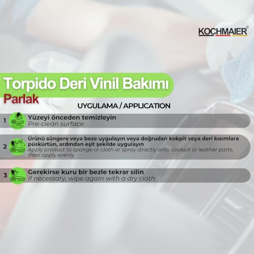 Kochmaier Oto Torpido Deri Vinil Bakımı Sütü (Parlak görünüm) - cockpit care (glossy effect) (500 ml)
