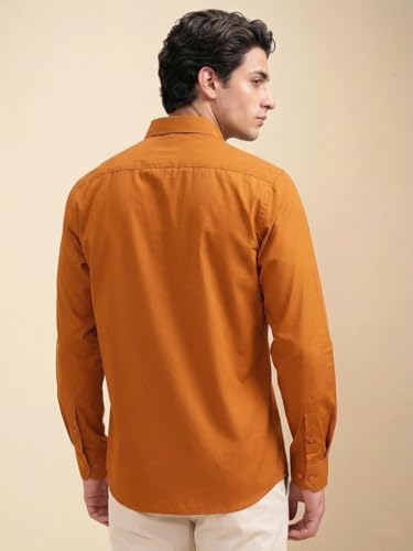 Image of Cozytton Men's Pure Cotton Solid Stylish Casual & Formal Wear Shirt | Stylish Regular Fit Full Sleeve Comfortable Office Party Trendy Shirt - Multi Color