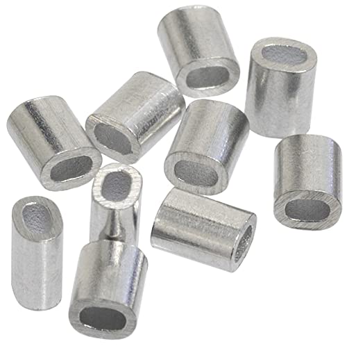 Set 10 Manicotti Di Serraggio In Alluminio Per Cavo Acciaio 3mm DIN 3093 - Fermacavi Per Vele, Ombreggianti, Cordame - Foto 6